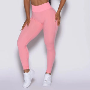 Mallas de yoga para mujer con logotipo personalizado Peach Burst Figure Scrunch, mallas transpirables de secado rápido y cintura alta, ropa deportiva, mallas de entrenamiento para gimnasio para mujer - Product Image 1