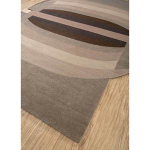 พรมผ้าลินินถักมือสีเบจ-น้ำตาล ลายกราฟิก รูปทรงสี่เหลี่ยมผืนผ้า สำหรับห้องนั่งเล่น ห้องโถง หรือทางเดินในบ้าน - Product Image 2