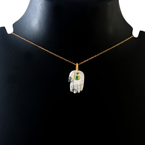 925 Sterling Silver Hamsa <b>Hand</b> Carved Howlite Gemstone Pendant Natural Fine Pendants & Charms for Necklaces - Product Image 3
