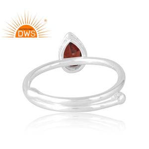 Best Selling 925 Sterling Selling Natural Garnet Gemstone Ring Custom Jewelry For Women Gift For Her - Product Image 2