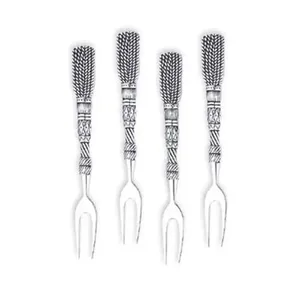 ชุดช้อนส้อมบนโต๊ะด้ามทองเหลืองเคลือบเงาสีเงินขัดเงาอย่างดีเครื่องใช้บนโต๊ะอาหารสำหรับร้านอาหารโรงแรม - Product Image 2