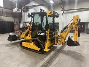 2024 гусеничный экскаватор JCB 1CXT с фронтальным погрузчиком и скользящей насадкой для руловой тяги Yanmar в комплекте с основными компонентами двигателя