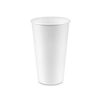 Gobelets en papier biodégradables écologiques ProTakeOut 24 oz à paroi simple, blancs, anti-fuite, durables, avec rebord de 90 mm, lot de 500 (25/20) – Nouveauté !