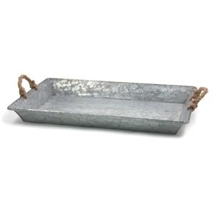 ถาดเสิร์ฟอาหารโลหะชุบสังกะสีพร้อมที่จับเชือกถาดเสิร์ฟอาหารในโรงแรมและร้านอาหาร - Product Image 1