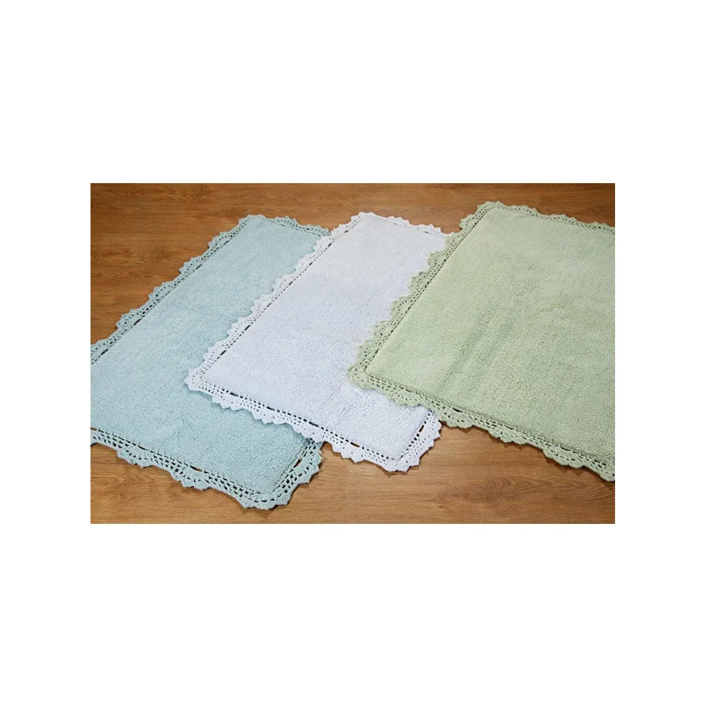 Private Label 100% Cotton Bath Mats With Lace Anti Slip Best Quality Available in All Size and customize color Outdoor Handmade