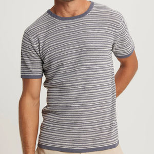 Camisetas de Lino y Algodón para Hombre, Camiseta de Manga Corta para Hombre, Camiseta de Verano de Punto con Cuello Redondo, Camisetas Personalizadas con Logotipo - Product Image 1