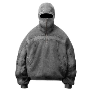 Custom Logo Patterns & Multiple Color Options Vintage Washed Distressed <b>Full</b> <b>Zip</b> <b>up</b> <b>Hoodie</b> for Men - Product Image 6