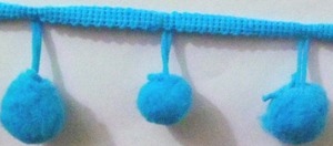 Accesorios para prendas de vestir, medidor de color azul y blanco con flecos y Pompón, 30 boleros, para la exportación de diamantes indios - Product Image 4