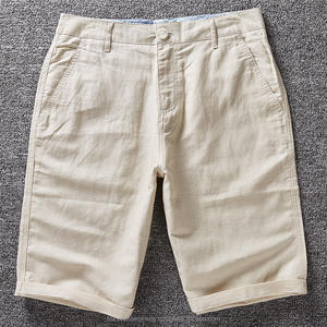 Pantalones cortos de lino liso para hombre, Bermudas masculinas informales de estilo francés, de algodón, cómodas y transpirables, nuevo diseño - Product Image 4