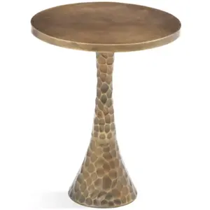Modern Luxury Hammered Metal Side Table Unique Design Coffee Table Living Room