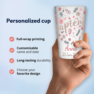 Coupe de baptême personnalisée |   Tasse personnalisée avec photo |   Polypropylène réutilisable sans BPA |   Pas de quantité minimale par commande |   Fabriqué en France - Product Image 4