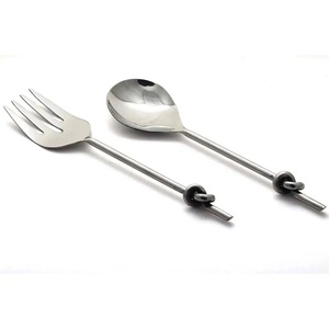 Service à salade en acier inoxydable avec poignée élégante, nouveau Style, service de couverts en métal, cuillère et fourchette à salade, service de couverts en métal, vente en gros - Product Image 2