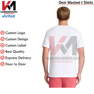 Camisetas de lavado suave de agua salada para hombre, ropa informal transpirable, camisetas con estampado de logotipo personalizado, precio al por mayor - Product Image 2
