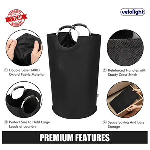 Bolsas de lavandería de diseño personalizado Bolsas impermeables Cestas de lavandería de poliéster hechas en Pakistán disponibles en todos los colores - Product Image 2