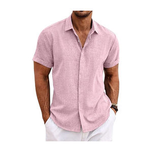 Camisa Hawaiana de media manga para hombre de alta calidad, 100% algodón con botones, ajuste Regular, estilo de franela transpirable antiarrugas - Product Image 3