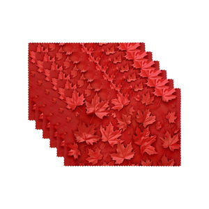 Suministro a granel de material de algodón puro bordado Mantel Individual de sublimación de forma personalizada con logotipo - Product Image 1