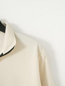 Sweat-shirt en polaire à demi-zip décontracté pour homme d'hiver, col montant, manches longues, 100% coton, uni, teinture unie, design personnalisé - Product Image 2