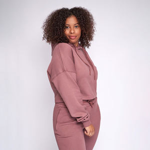 Vente en gros, sweat à capuche zippé personnalisé 280gsm 100% coton écologique, ensemble pantalon, sweat à capuche d'hiver pour femme - Product Image 3