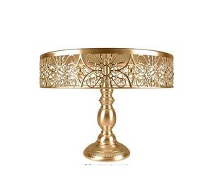 Soporte clásico de Metal para pasteles de estilo antiguo con bordes chapados en oro para sofisticadas mesas de postres y fiestas - Product Image 6