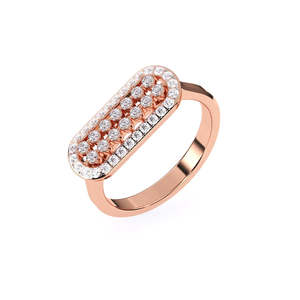 Anillo de Diamante Horizontal de Lujo Cultivado en Laboratorio, para un Brillo Diario, con 0.44 Ct |   En oro amarillo, blanco y rosa de 9 quilates - Product Image 3