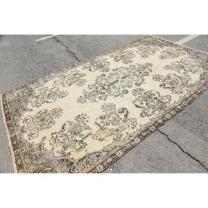 Vintage Turkish Rug Eco-Friendly Classic Beige <b>Brown</b> 6.3 X 11.4 ft Handmade <b>Wool</b> Latex Backing Medium Pile Rectangle Patchwork - Product Image 2