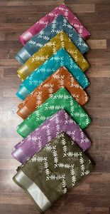 Saree en coton imprimé coupé 6 mètres de tissu lilen utiliser un saree - Product Image 3