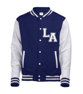 Veste universitaire pour homme fabriquée directement en usine, col montant, logo frontal, matière laine/polyester, imperméable et coupe-vent, tailles personnalisables - Product Image 3