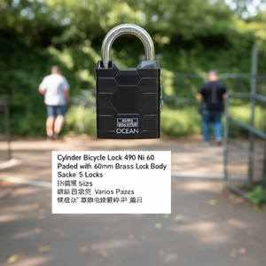 Cylinder Bicycle Lock 490 Ni 60 <b>Padlock</b> with 60mm Brass Lock Body Various Pack Sizes of 5 Locks - Product Image 3