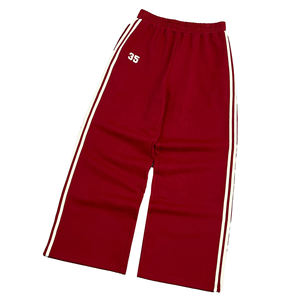 Pantalon de sport à rayures tendance, coupe droite, avec logo brodé, pantalon de survêtement ample en coton de haute qualité, pantalon de survêtement oversize pour homme à jambe large - Product Image 1