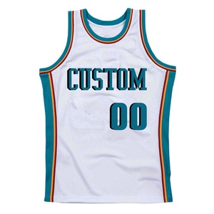 Maillot de basketball personnalisé en polyester respirant 100 %, option grandes tailles, séchage rapide, tailles personnalisables, vente en gros - Product Image 1