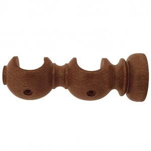 Supporto in Legno Liscio a Doppia Apertura 28x120 mm. Noce - Product Image 1