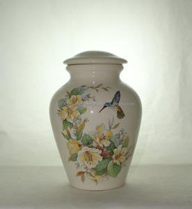 Vente en gros de grande urne funéraire en aluminium personnalisée de 6 pouces, métal et laiton de meilleure qualité pour adulte, fournitures funéraires blanches commémoratives - Product Image 2