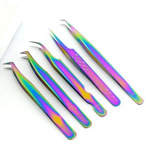 Las mejores herramientas de maquillaje de acero inoxidable, pinzas de pestañas de volumen, pinzas de pestañas de punta recta curvada de 90 grados para extensión de pestañas - Product Image 2