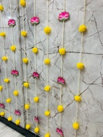 Ensemble de 11 perles traditionnelles de lotus et de marguerites, fleurs artificielles faites à la main, décoration murale pour mariage et festival