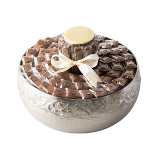 Cuenco para servir Chocolate de acero inoxidable de Metal plateado de alta calidad para Catering de Hotel, cuenco para postres dulces, plato para servir Chocolate - Product Image 6