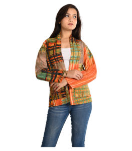 Chaquetas de retazos hechas a mano Chaqueta de invierno de algodón indio Abrigo vintage Estilo bohemio Chaqueta corta acolchada cálida con 2 bolsillos delanteros - Product Image 4