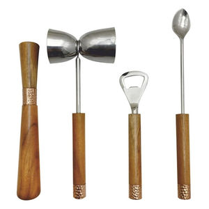 Lujoso juego de Bar hecho a mano en metal y diseño de madera con acabado chapado en oro perfecto para bodas elegantes y eventos de hotel - Product Image 2