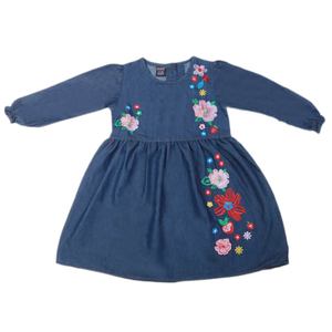Robe en jean brodée pour filles - Bleu foncé - Product Image 4