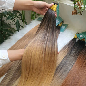Extensions de cheveux humains vietnamiens bruts, double épaisseur, non-Remy, lisses comme des baguettes, de 8 à 30 pouces, en vrac, toutes couleurs - Product Image 2