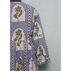 Vestido Formal de Punto de Algodón 100% Hecho a Mano, Estilo Dulce, Estampado a Mano, Cintura Natural, Ropa de Verano - Product Image 6