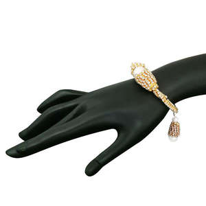 Kriaa Fine <b>Bangle</b> <b>Bracelet</b> <b>Gold</b> Plated with Austrian Stone Elegant and Luxurious - Product Image 1