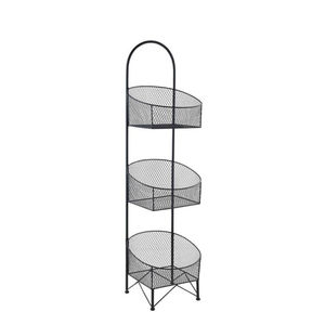 American Style Black Powder Coating Iron <b>Wire</b> <b>Basket</b> With 3 Tier Custom Size for Kitchen Tabletop Storage <b>Basket</b> - Product Image 5