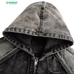 Sweat à capuche unisexe personnalisé, épais, vintage, avec fermeture éclair, effet délavé soleil, déchiré et vieilli, en coton, coupe classique, en molleton ou en tissu éponge français, séchage rapide - Product Image 3