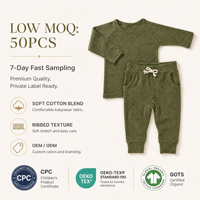 Ensemble de vêtements côtelés pour bébé d'automne, ensemble côtelé en coton biologique pour bébé, pyjamas pour enfants, tenue pour bébé