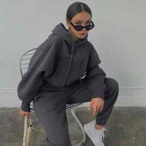 Chándal de lana personalizado con etiqueta privada para mujer con logotipo, chándal de moda para mujer, precio más vendido, chándal de lana para mujer - Product Image 6