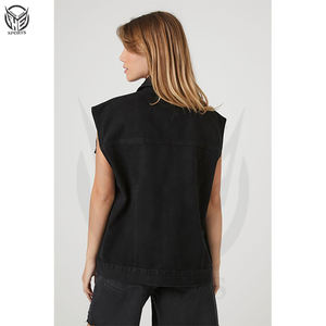Ropa de invierno a la venta, chaleco vaquero de talla grande, nueva marca de otoño, agujeros, botón, moda, chaleco vaquero, Tops, chaleco vaquero sin mangas para mujer - Product Image 4