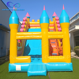 Château gonflable à bas prix directement de l'usine, couleurs vives avec toboggan à tourelle - Structure de jeu extérieure pour enfants très rentable - Product Image 2