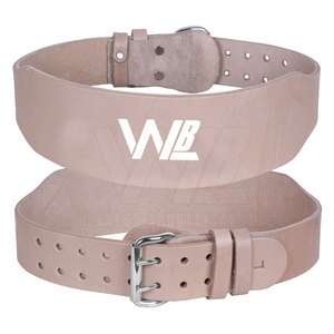 Workout Wear Gym Weight Lifting Belt Cowhide Material Non-Slip Buckle Closure Heavy Duty <b>Back</b> <b>Support</b> - Product Image 1