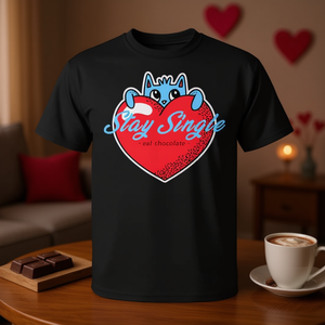 Restez célibataire et mangez du chocolat - T-shirt promotionnel pour la Saint-Valentin - Product Image 3