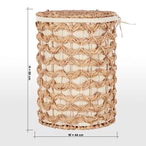 Round <b>woven</b> water hyacinth <b>basket</b> with lid Handmade Storage <b>Basket</b> Wholesale eco-friendly Made in Vietnam - Product Image 3